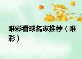 唯彩看球名家推薦（唯彩）