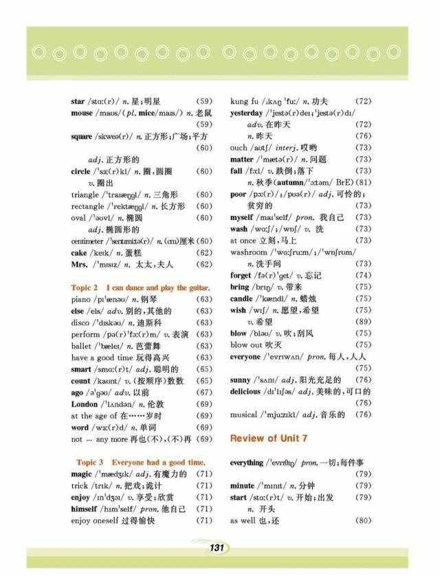 仁愛版丨七年級(jí)下冊(cè)各單元詞匯表！