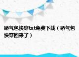 嬌氣包快穿txt免費下載（嬌氣包快穿回來了）