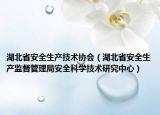 湖北省安全生產(chǎn)技術(shù)協(xié)會（湖北省安全生產(chǎn)監(jiān)督管理局安全科學(xué)技術(shù)研究中心）