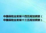 中國(guó)保險(xiǎn)業(yè)發(fā)展十四五規(guī)劃綱要（中國(guó)保險(xiǎn)業(yè)發(fā)展十三五規(guī)劃綱要）