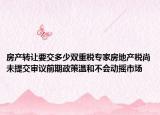 房產(chǎn)轉(zhuǎn)讓要交多少雙重稅專(zhuān)家房地產(chǎn)稅尚未提交審議前期政策溫和不會(huì)動(dòng)搖市場(chǎng)