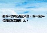 要蘇u號牌還是蘇E牌（蘇u與蘇e號牌的區(qū)別是什么）