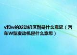 v和w的發(fā)動機(jī)區(qū)別是什么意思（汽車W型發(fā)動機(jī)是什么意思）
