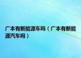 廣本有新能源車嗎（廣本有新能源汽車嗎）