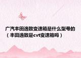 廣汽豐田逸致變速箱是什么型號的（豐田逸致是cvt變速箱嗎）