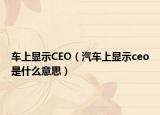車上顯示CEO（汽車上顯示ceo是什么意思）