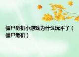 僵尸危機小游戲為什么玩不了（僵尸危機）