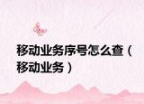 移動(dòng)業(yè)務(wù)序號(hào)怎么查（移動(dòng)業(yè)務(wù)）