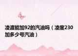 凌渡能加92的汽油嗎（凌度230加多少號(hào)汽油）