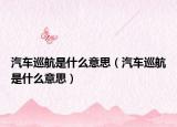 汽車巡航是什么意思（汽車巡航是什么意思）