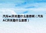 汽車ac開關(guān)是什么意思?。ㄆ嘇C開關(guān)是什么意思）
