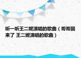 聽(tīng)一聽(tīng)王二妮演唱的歌曲（哥哥回來(lái)了 王二妮演唱的歌曲）