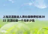 上海靈活就業(yè)人員社保繳費(fèi)標(biāo)準(zhǔn)2022 靈活社保一個(gè)月多少錢