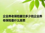 企業(yè)養(yǎng)老保險要交多少錢企業(yè)養(yǎng)老保險是什么意思