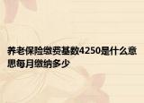 養(yǎng)老保險繳費(fèi)基數(shù)4250是什么意思每月繳納多少