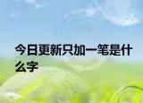 今日更新只加一筆是什么字