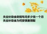 失業(yè)補(bǔ)助金新規(guī)每月多少錢一個(gè)月失業(yè)補(bǔ)助金為何要慎重領(lǐng)取