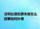 深圳社保扣費(fèi)失敗怎么回事如何補(bǔ)繳