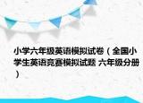 小學(xué)六年級英語模擬試卷（全國小學(xué)生英語競賽模擬試題 六年級分冊）