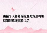 南昌個(gè)人養(yǎng)老保險(xiǎn)查詢方法有哪些如何查詢繳費(fèi)記錄