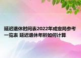 延遲退休時間表2022年成定局參考一覽表 延遲退休年齡如何計(jì)算