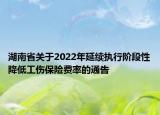 湖南省關(guān)于2022年延續(xù)執(zhí)行階段性降低工傷保險(xiǎn)費(fèi)率的通告