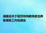湖南省關(guān)于規(guī)范特崗教師參加養(yǎng)老保險工作的通告