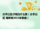 分手以后才明白什么歌（分手以后 海哲明2015年歌曲）