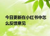 今日更新在小紅書中怎么反饋意見