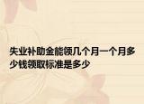 失業(yè)補(bǔ)助金能領(lǐng)幾個(gè)月一個(gè)月多少錢(qián)領(lǐng)取標(biāo)準(zhǔn)是多少