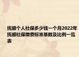撫順個人社保多少錢一個月2022年撫順社保繳費標(biāo)準(zhǔn)基數(shù)及比例一覽表