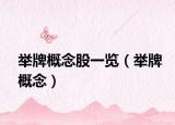 舉牌概念股一覽（舉牌概念）