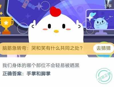我們身體的哪個部位不會輕易被曬黑？