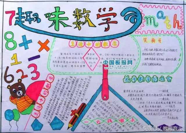 這21張趣味數(shù)學手抄報，孩子也許能用得上！老師家長收藏