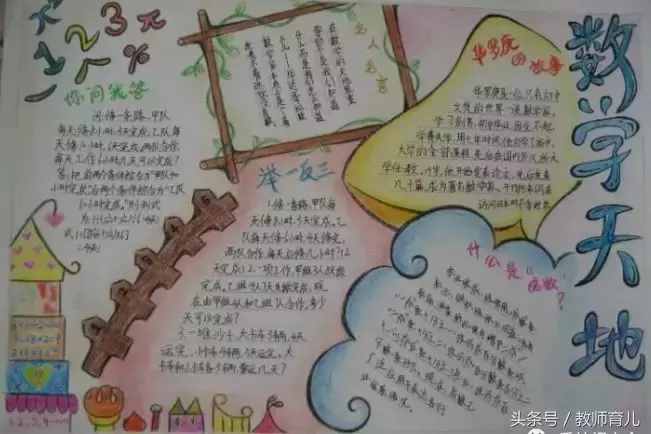 這21張趣味數(shù)學手抄報，孩子也許能用得上！老師家長收藏