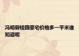 馮明碧桂園豪宅價格多一平米誰知道呢