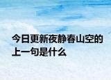 今日更新夜靜春山空的上一句是什么