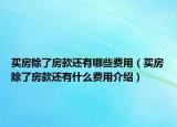 買(mǎi)房除了房款還有哪些費(fèi)用（買(mǎi)房除了房款還有什么費(fèi)用介紹）