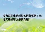 沒有證的土地糾紛如何找證據(jù)（土地?zé)o手續(xù)怎么維權(quán)介紹）