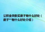 公積金貸款買房子有什么好處（房子**有什么好處介紹）