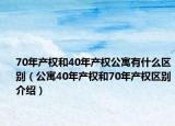 70年產(chǎn)權(quán)和40年產(chǎn)權(quán)公寓有什么區(qū)別（公寓40年產(chǎn)權(quán)和70年產(chǎn)權(quán)區(qū)別介紹）