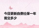今日更新自費(fèi)社保一年需交多少