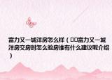 富力又一城洋房怎么樣（??富力又一城洋房交房時怎么驗房誰有什么建議呢介紹）