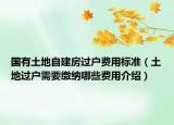 國有土地自建房過戶費(fèi)用標(biāo)準(zhǔn)（土地過戶需要繳納哪些費(fèi)用介紹）