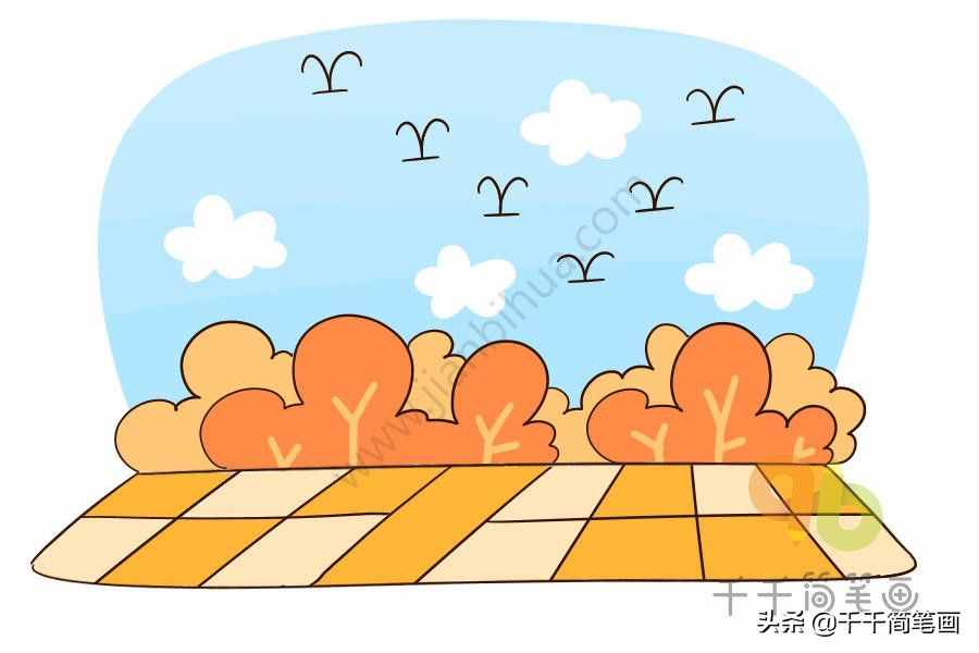 秋天主題簡筆畫，拿起畫筆一起來畫秋天