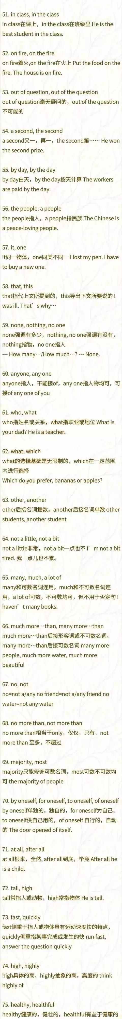 初中英語?？?00組同義詞/詞組辨析，打印收藏可拿高分