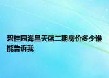 碧桂園海昌天藍(lán)二期房?jī)r(jià)多少誰(shuí)能告訴我
