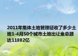 2011年集體土地管理征收了多少土地1-4月50個(gè)城市土地出讓金總額達(dá)11882億