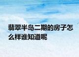 翡翠半島二期的房子怎么樣誰知道呢